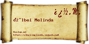 Ölbei Melinda névjegykártya
